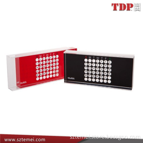Manufacturer Acrylic Desktop Perpetual Calendar from China, Acrylic Desk Calendar Stand, Rectangle Moma Printed Acrylic Calender